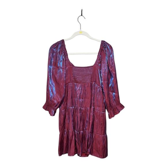 Entro Purple and Red Irredescent Mini Dress - Size Small - Picture 3 of 6